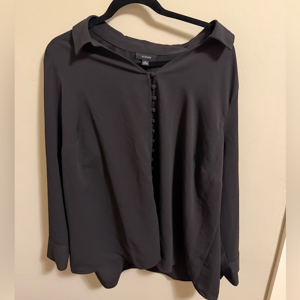 Alfani Button Down Tunic Blouse